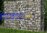 Scatola di gabbione saldata con foro rettangolare per paesaggio all'aperto, riempita di pietra galvanizzata