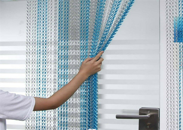 Cavo Mesh Screen Curtain Blue Color della decorazione del collegamento a catena della lega di alluminio